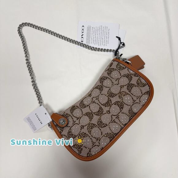 NWT Coach Limited Swinger 20 In Crystal Signature Jacquard Shoulder Bag CW568 - Picture 3 of 16